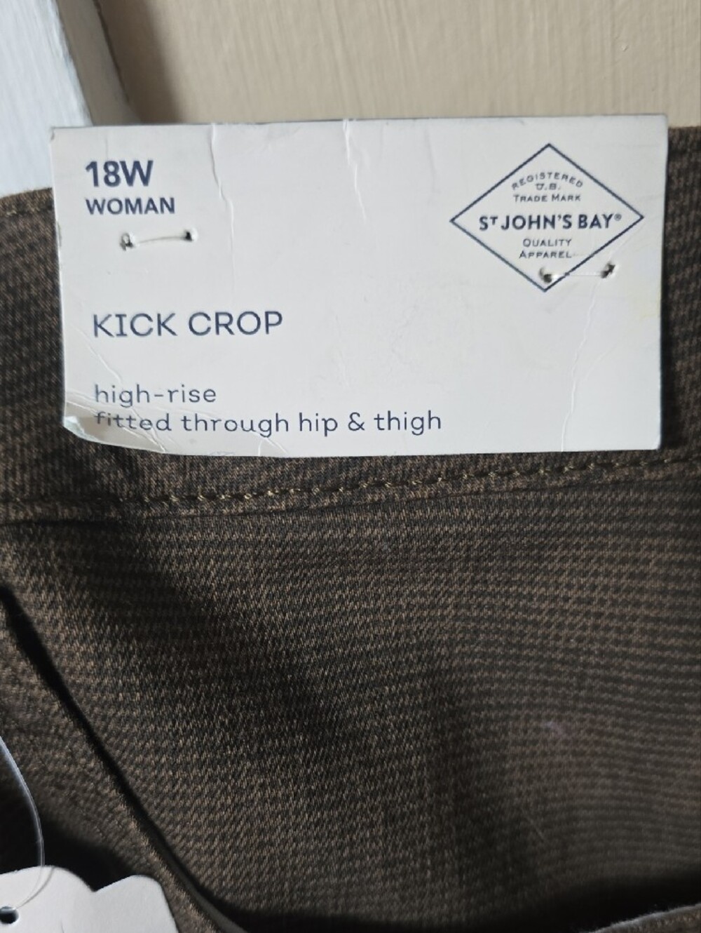 St. John's Bay Brown Plaid Kick Crop Pants Size 18W - Picture 10 of 11